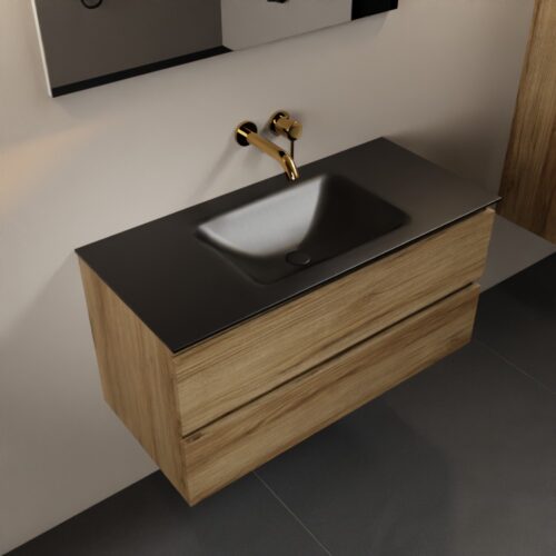 MONDIAZ AIVY 100cm mueble de baño Chai. Lavabo Urban Solid surface Centro sin orificio.