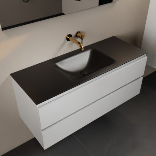 MONDIAZ AIVY 120cm mueble de baño Talc. Lavabo Urban Solid surface Centro sin orificio.