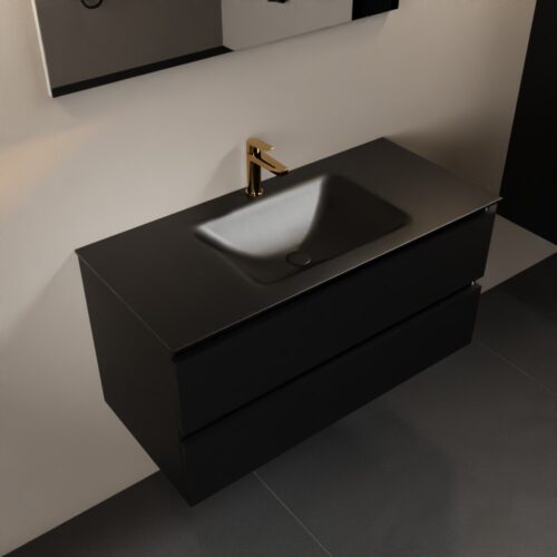 MONDIAZ AIVY 100cm mueble de baño Urban. Lavabo Urban Solid surface Centro 1 orificio.