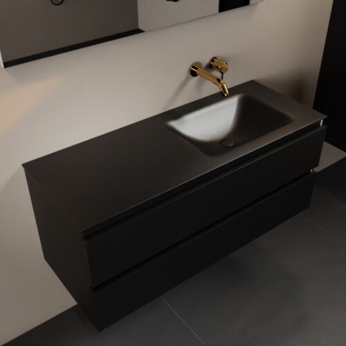 MONDIAZ AIVY 120cm mueble de baño Urban. Lavabo Urban Solid surface Derecho sin orificio.