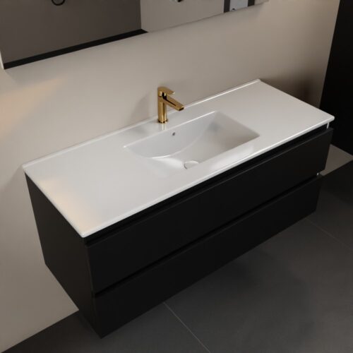 MONDIAZ AIVY 120cm mueble de baño Urban. Lavabo Blanco brillo Cerámica Centro 1 orificio.