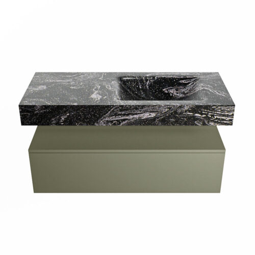 MONDIAZ ALAN-DLUX 110cm mueble de baño Army 1 cajón. Lavabo CLOUD Derecho sin orificios color Lava. - Imagen 4