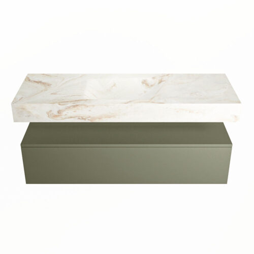 MONDIAZ ALAN-DLUX 130cm mueble de baño Army 1 cajón. Lavabo CLOUD Centro sin orificios color Frappe. - Imagen 4