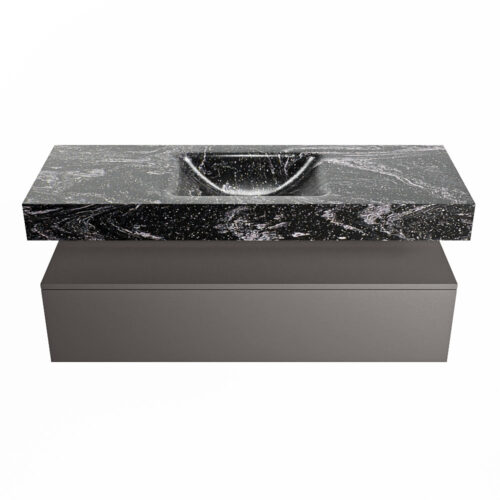 MONDIAZ ALAN-DLUX 130cm mueble de baño Dark Grey 1 cajón. Lavabo CLOUD Centro sin orificios color Lava. - Imagen 4