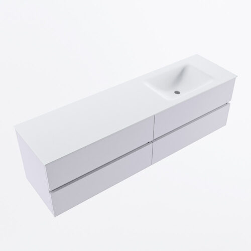 MONDIAZ VICA 170cm mueble de baño Cale 4 cajones. Lavabo CLOUD Derecho 1 orificio, color Talc. - Imagen 6