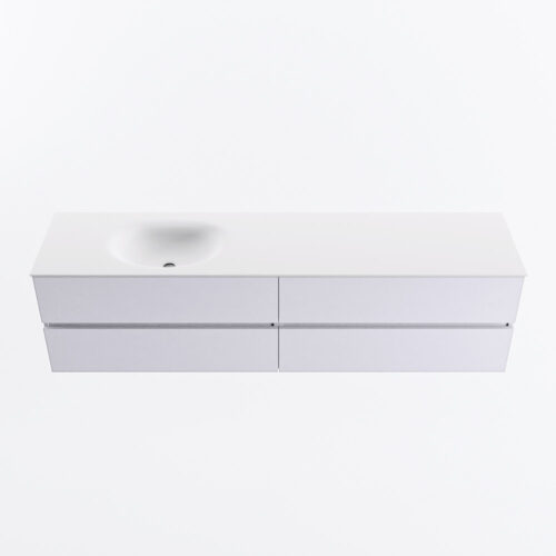 MONDIAZ VICA 190cm mueble de baño Cale 4 cajones. Lavabo MOON Izquierda 1 orificio, color Talc. - Imagen 5