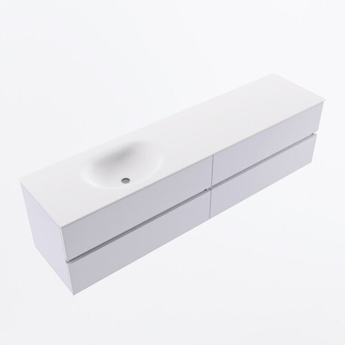 MONDIAZ VICA 190cm mueble de baño Cale 4 cajones. Lavabo MOON Izquierda 1 orificio, color Talc. - Imagen 6