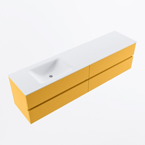 MONDIAZ VICA 190cm mueble de baño Ocher 4 cajones. Lavabo CLOUD Izquierda 1 orificio, color Talc. - Imagen 6