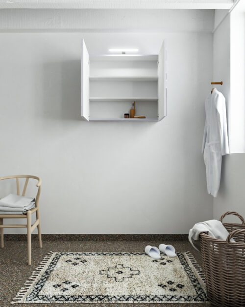 MONDIAZ CUBB Camerino 80x70x16cm color Cale con 2 puertas. - Imagen 4