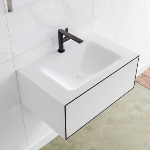 MONDIAZ LAGOM 70cm mueble de baño solid surface Urban 1 cajón lavabo CLOUD Centro 1 orificio