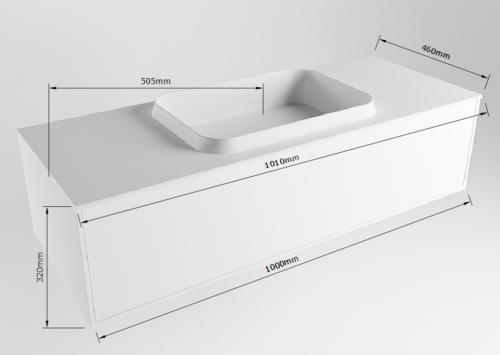 MONDIAZ ERIN 100cm mueble de baño color Urban 1 cajón. Lavabo RIDGE Centro 1 orificio color Urban. - Imagen 7