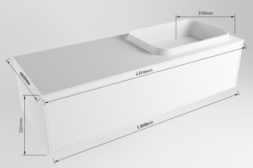 MONDIAZ ERIN 120cm mueble de baño color Light Brown Grey 1 cajón. Lavabo RIDGE Derecho sin orificio color Dark Grey. - Imagen 7