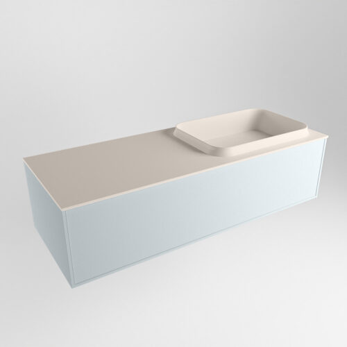 MONDIAZ ERIN 120cm mueble de baño color Clay 1 cajón. Lavabo RIDGE Derecho 1 orificio color Linen. - Imagen 4