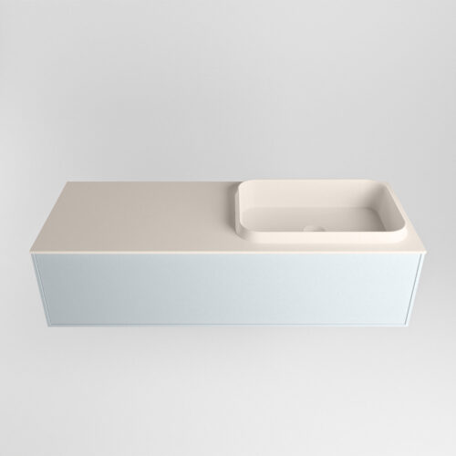 MONDIAZ ERIN 120cm mueble de baño color Clay 1 cajón. Lavabo RIDGE Derecho 1 orificio color Linen. - Imagen 5