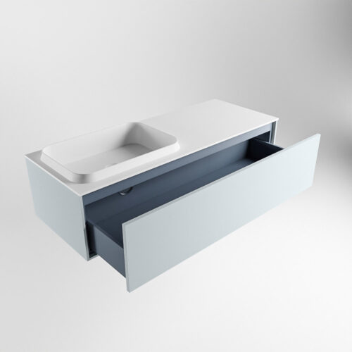 MONDIAZ ERIN 120cm mueble de baño color Clay 1 cajón. Lavabo RIDGE Izquierda 1 orificio color Talc. - Imagen 6