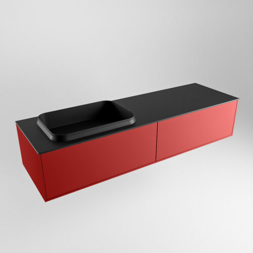 MONDIAZ ERIN 150cm mueble de baño color Fire 2 cajones. Lavabo RIDGE Izquierda sin orificio color Urban. - Imagen 4