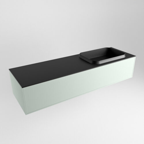 MONDIAZ ERIN 150cm mueble de baño color Greey 1 cajón. Lavabo RIDGE Derecho sin orificio color Urban. - Imagen 4