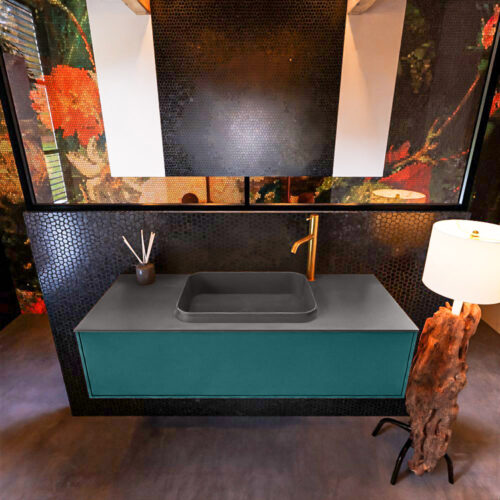 MONDIAZ ERIN 120cm mueble de baño color Smag 1 cajón. Lavabo RIDGE Centro 1 orificio color Dark Grey. - Imagen 3