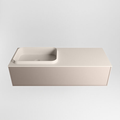 MONDIAZ ERIN 120cm mueble de baño color Smoke 1 cajón. Lavabo RIDGE Izquierda 1 orificio color Linen. - Imagen 5