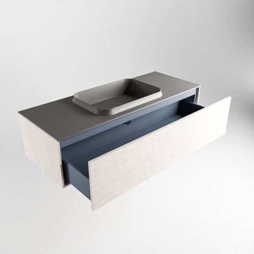 MONDIAZ ERIN 120cm mueble de baño color Underlayment 1 cajón. Lavabo RIDGE Centro sin orificio color Dark Grey. - Imagen 6