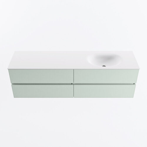 MONDIAZ VICA 170cm mueble de baño Greey 4 cajones. Lavabo MOON Derecho 1 orificio, color Talc. - Imagen 5